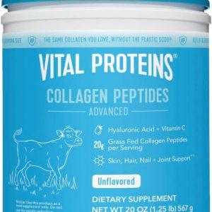 Vital Proteins Collagen Peptides Powder with Hyaluronic Acid and Vitamin C, Unflavored Dreamskinhaven
