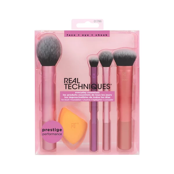 Real Technique Everyday Essentials Makeup Brushes + Sponge Kit Dreamskinhaven