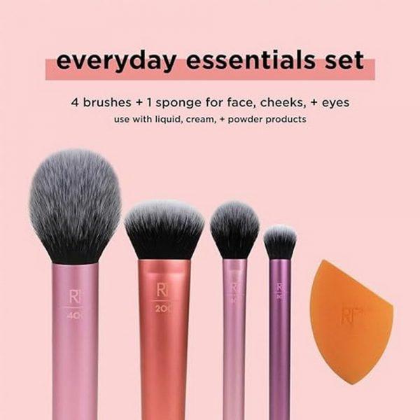 Real Technique Everyday Essentials Makeup Brushes + Sponge Kit Dreamskinhaven