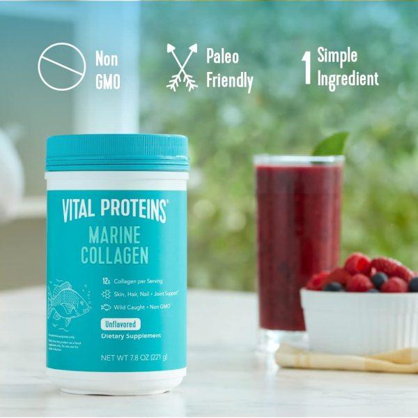 Vital Proteins Marine Collagen Peptides Powder Supplement for Skin Hair Nail Joint - Hydrolyzed Collagen - 12g per Serving - 7.8 oz Canister Dreamskinhaven