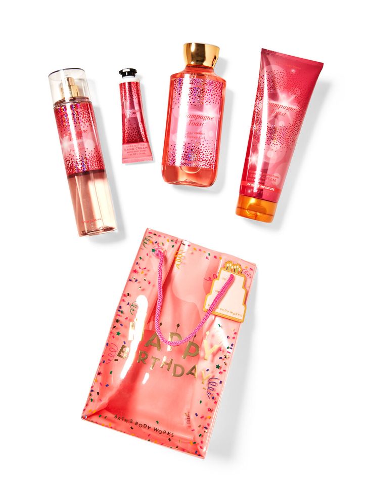 Bath & Body Works CHAMPAGNE TOAST Gift Bag Set Dream Skin Haven