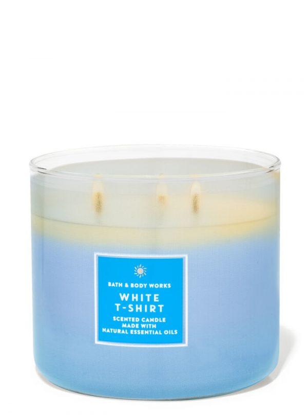 Bath & Body Works White T-Shirt 3-Wick Candle Dreamskinhaven