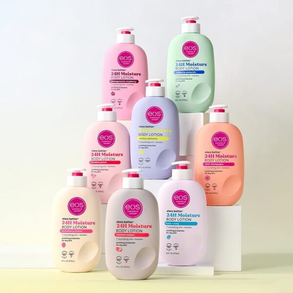 EOS Shea Better 24H Moisture Body Lotion – Full Scent Collection Featuring Jasmine Peach, Coconut Waters, Crème de Pistachio, Vanilla Cashmere & More – Nourishing Body Lotions with Shea Butter for Dry Skin