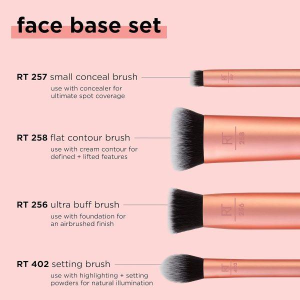 Real Techniques Face Base Makeup Brush Kit, For Concealer, Foundation, & Contour 4 Piece Set Dreamskinhaven