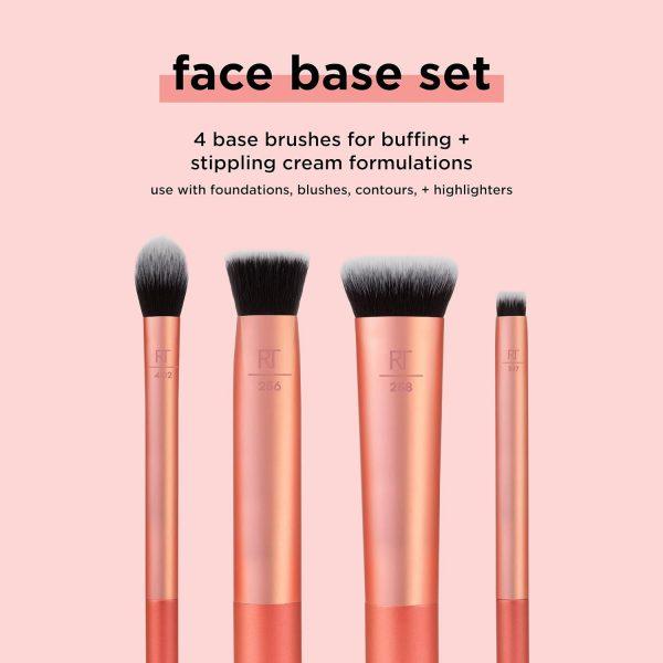 Real Techniques Face Base Makeup Brush Kit, For Concealer, Foundation, & Contour 4 Piece Set Dreamskinhaven