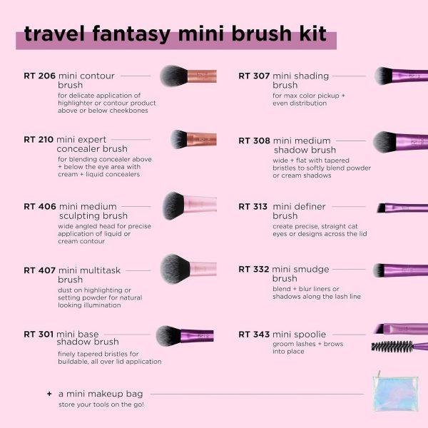 Real Technique Travel Fantasy Mini Sized Brushes 11 Piece Set Dreamskinhaven