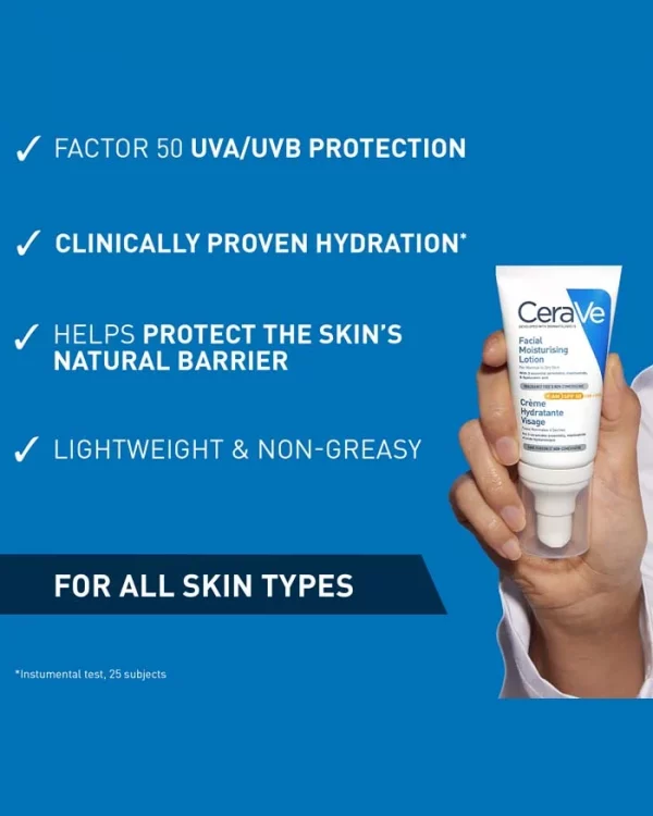 Cerave AM Facial Moisturising Lotion SPF50 Dreamskinhaven