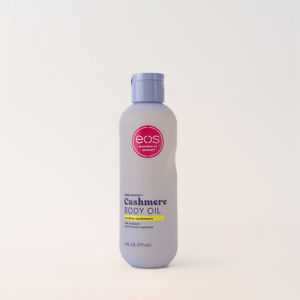 EOS Body Oil bottle displayed on a clean, minimal background, highlighting its lightweight and hydrating formula.