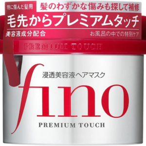 Fino Premium Touch Hair Mask for dry and damaged hair in a red and silver jar – intensive repair treatment made in Japan