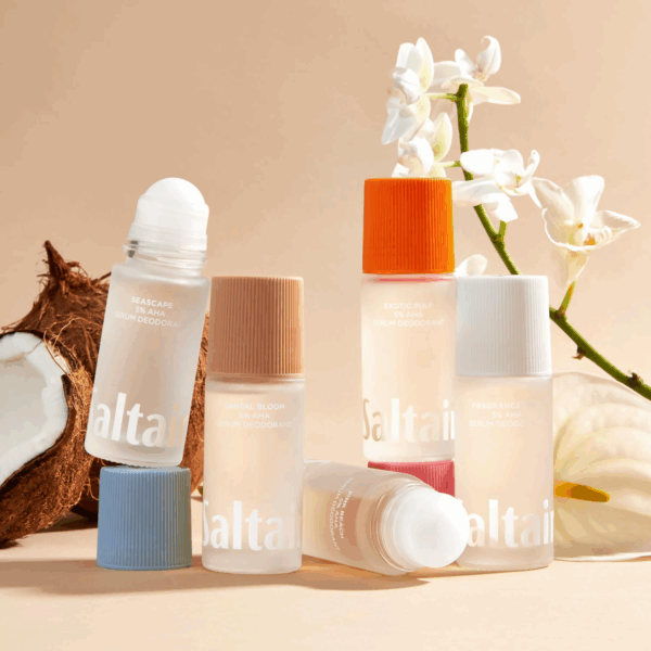 Group shot of Saltair Serum Deodorants – full collection of aluminum-free, AHA-powered deodorants.