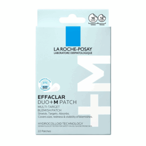 La Roche-Posay Effaclar Duo+M Patch product packaging on a white background showing 22 patch count.