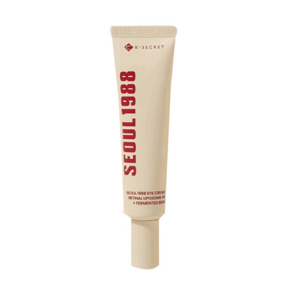 Standalone Seoul 1988 Eye Cream tube on a clean white background showing vertical red Seoul 1988 logo
