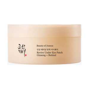 Beauty of Joseon Revive Under Eye Patch ginseng and retinal hydrogel patches in peach jar packaging