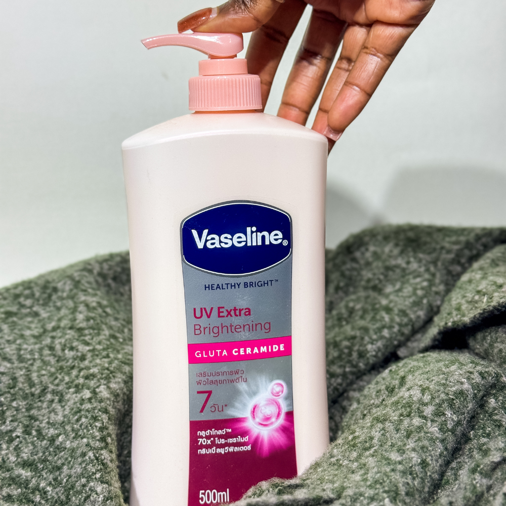 Vaseline Gluta Ceramide brightening lotion with pump for daily hydration